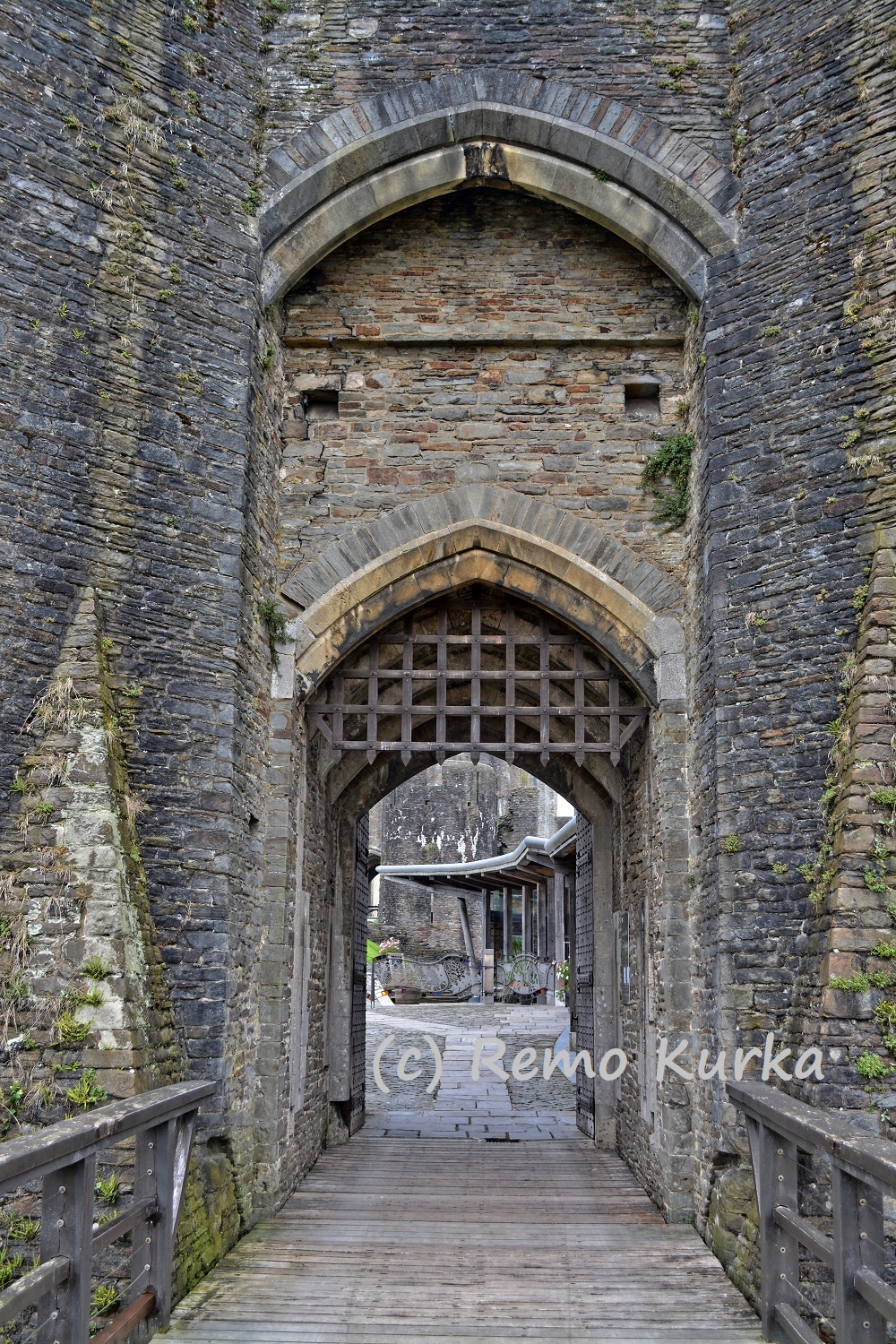 Caerphilly Castle, Wales-UK, main gate entrace by Remo Kurka